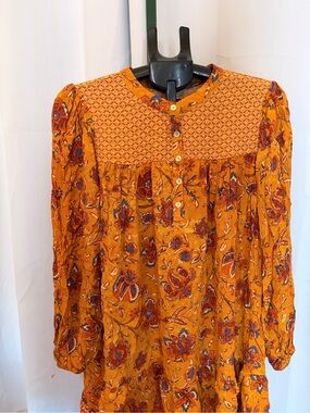 Mustard floral dress
